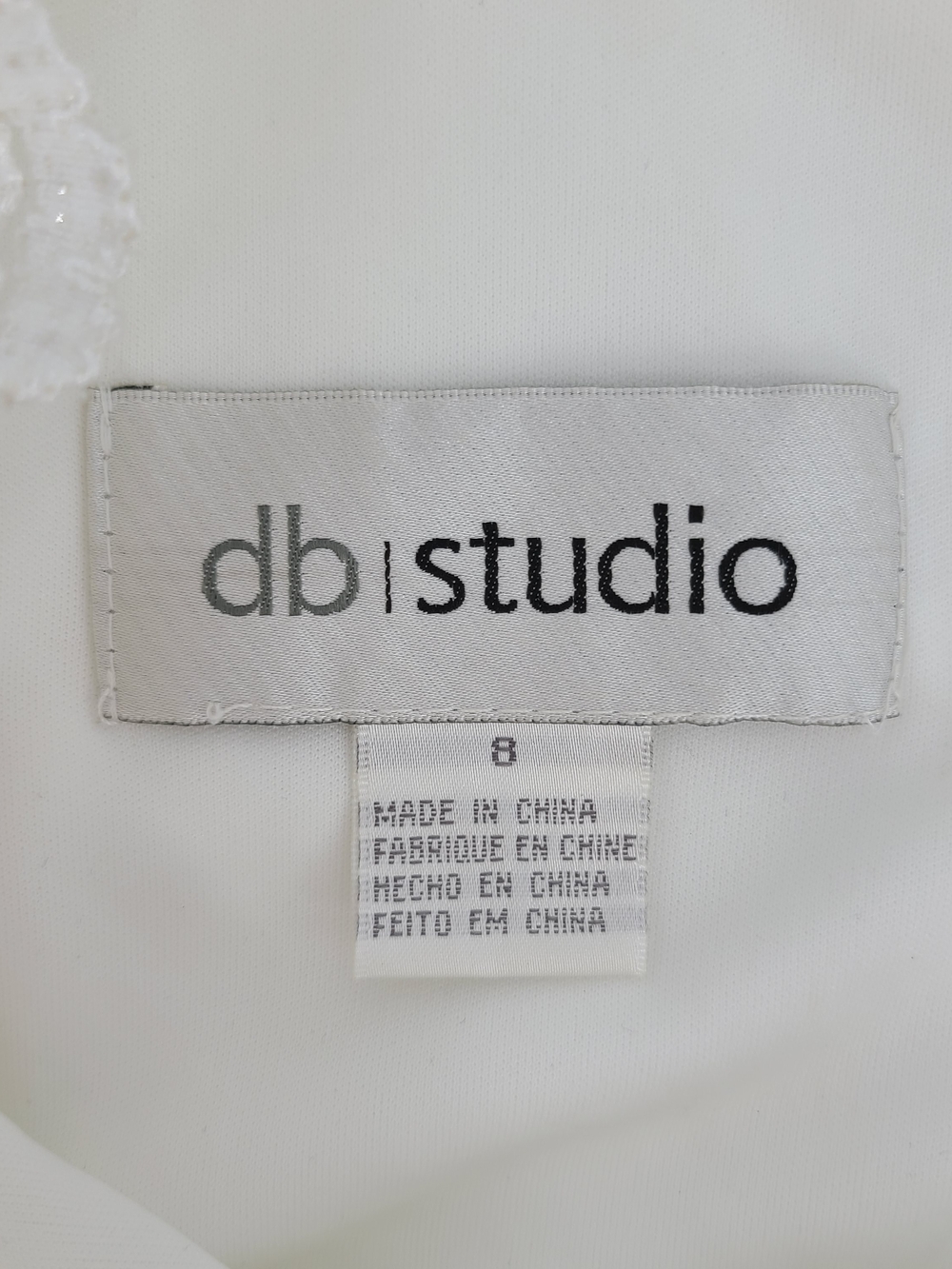 David's Bridal Studio White Lace One-Shoulder Wedding Dress - Picture 15 of 16